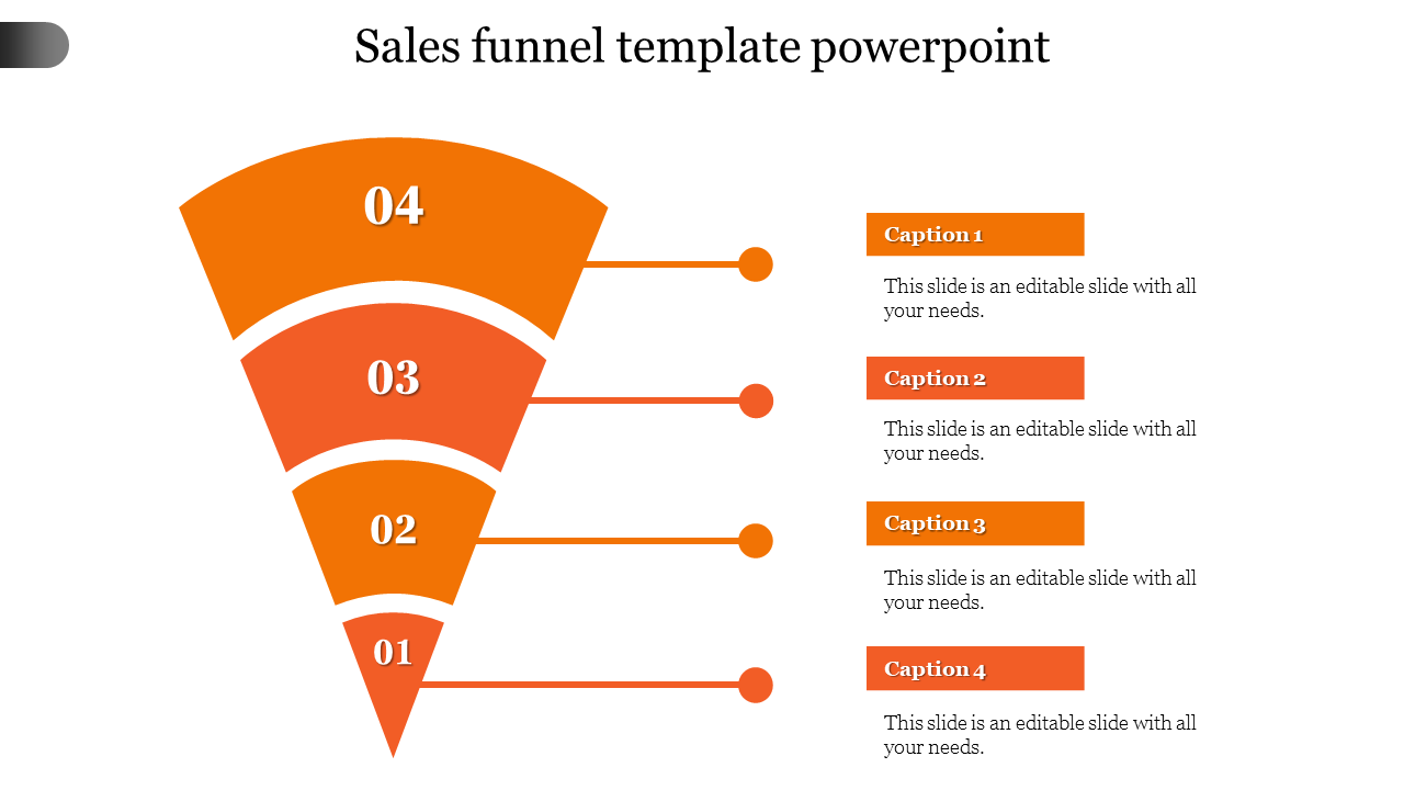 Free - Attractive Sales Funnel Template PowerPoint In Orange Color